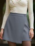 High-waisted slim-fit solid color skirt