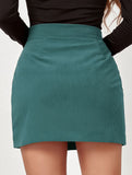 Bodycon Single-breasted Slim Fit Midi Skirt