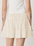 Fashionable high-waisted elastic midi skirt