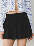 Fashionable high-waisted elastic midi skirt