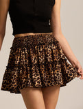 Fashionable high-waisted elastic midi skirt