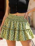 Fashionable high-waisted elastic midi skirt