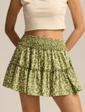 Fashionable high-waisted elastic midi skirt