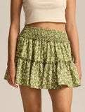 Fashionable high-waisted elastic midi skirt