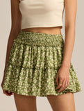 Fashionable high-waisted elastic midi skirt