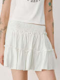 Fashionable high-waisted elastic midi skirt