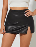 Sexy front-slit bodycon skirt pants for women