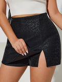 Sexy front-slit bodycon skirt pants for women