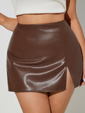 Sexy front-slit bodycon skirt pants for women