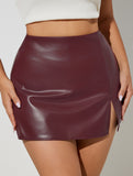 Sexy front-slit bodycon skirt pants for women
