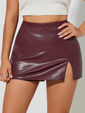 Sexy front-slit bodycon skirt pants for women
