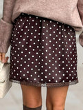 Polka Dot Straight Mini Skirt for Work
