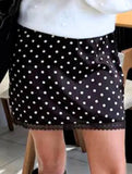Polka Dot Straight Mini Skirt for Work