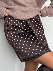 Polka Dot Straight Mini Skirt for Work