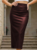 High-waisted, sexy, bodycon leather skirt with slits_CWBSS00266