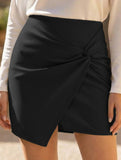 Ruched High Waist Bodycon Mini Skirt
