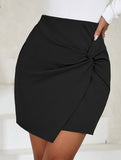 Ruched High Waist Bodycon Mini Skirt