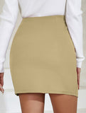 Ruched High Waist Bodycon Mini Skirt