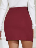 Ruched High Waist Bodycon Mini Skirt
