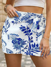 Print Bow Tie Flowy Mini Skirt