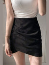 WOMEN HIGH WAIST WRAP MINI SKIRT - Doublju