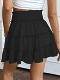 comfortable solid color casual miniskirt