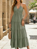 Halter Tiered Maxi Dress