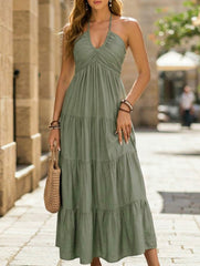 Halter Tiered Maxi Dress