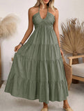 Halter Tiered Maxi Dress