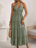 Halter Tiered Maxi Dress