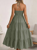 Halter Tiered Maxi Dress