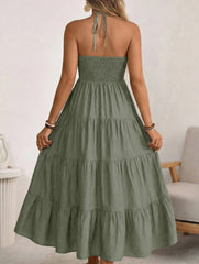 Halter Tiered Maxi Dress
