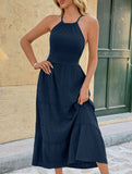 Halter Backless Waist Maxi Dress
