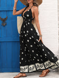 Printed Halter Flowy Maxi Dress