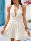 Halter Ruffle Waist Mini Dress