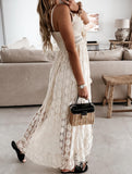 Resort-style Lace Strappy long dress