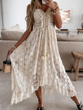 Resort-style Lace Strappy long dress