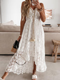 Resort-style Lace Strappy long dress