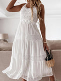 Elegant Lace High-Waist Cami Dress ??Sophisticated Work & Commuting Dress
