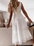 Elegant Lace High-Waist Cami Dress ??Sophisticated Work & Commuting Dress