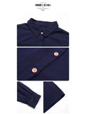 Long-sleeved solid color shirt collar dress