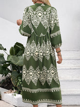 Ethnic style geometric print loose dress