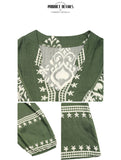Ethnic style geometric print loose dress