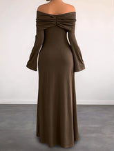 One-shoulder slim-fit long dress