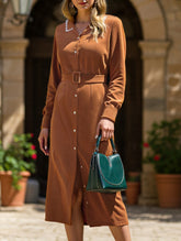Long-sleeved shirt corduroy dress