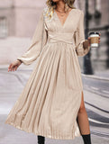 Solid color dress midi length