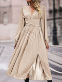 Solid color dress midi length
