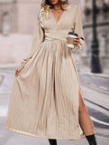 Solid color dress midi length