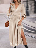 Solid color dress midi length