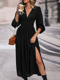 Solid color dress midi length